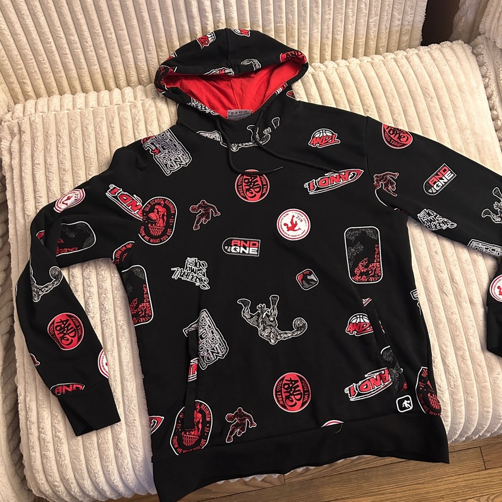 And1 Fadeaway Men's Black Graphic Hoodie